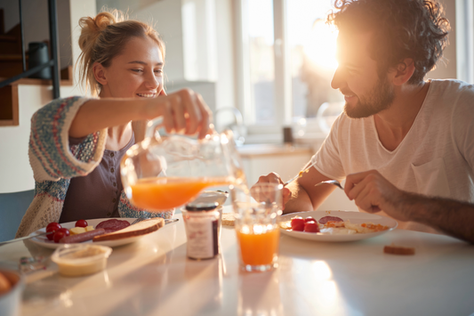 happy couple in the morning after a great night's sleep with SleepCreme